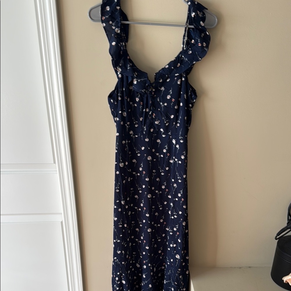 NWT Lulu's If By the Sea Blue and White High Low Dress